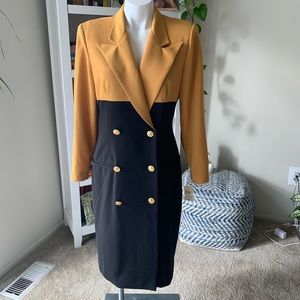 Leslie Fay Double Breasted Jacket Dress sz 12 VTG